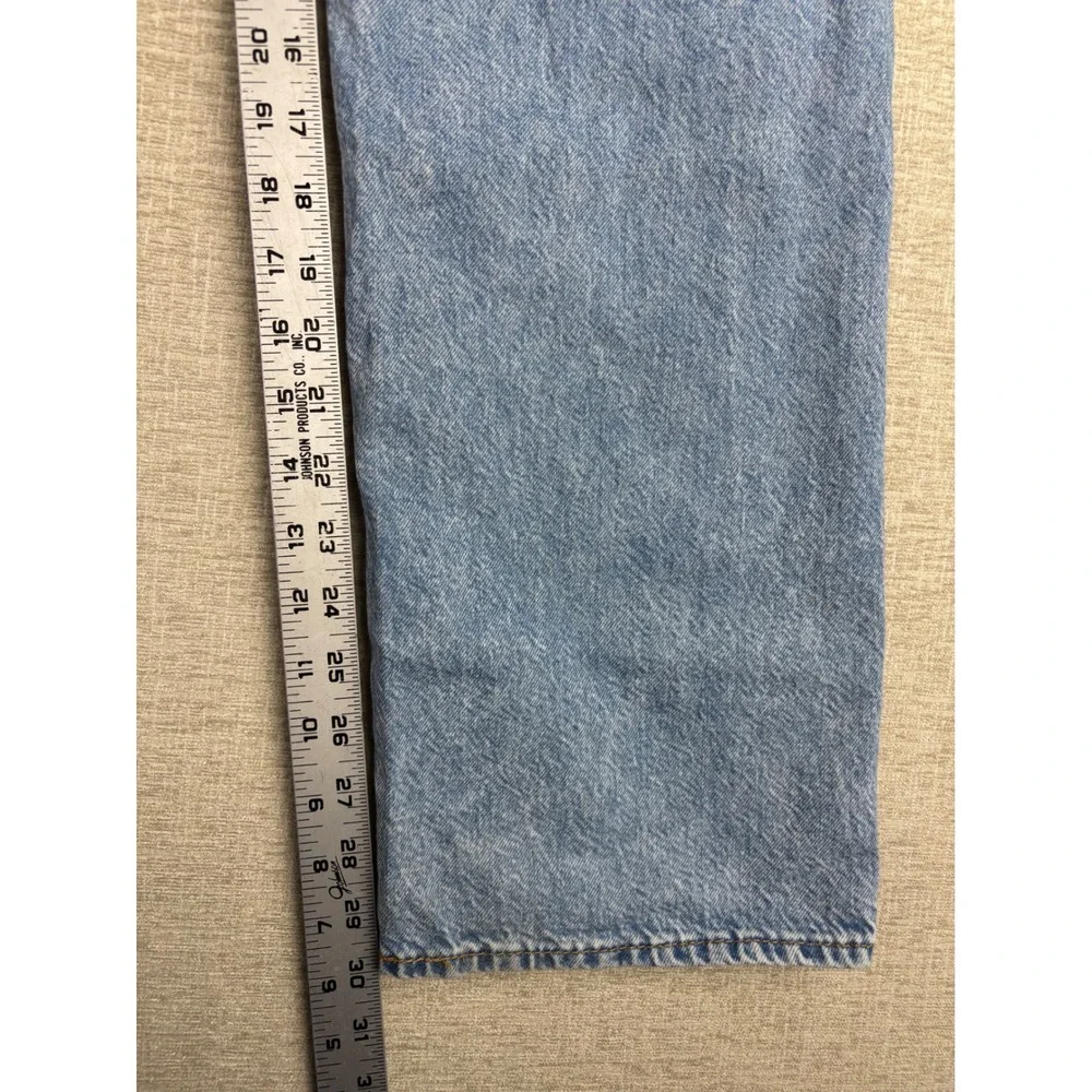 Levis 501 Mens 36x30 Original Fit Light Wash Blue Denim Straight Legs Jeans